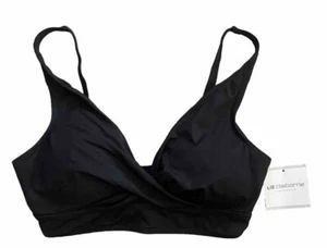 Liz Claiborne Swimwear Bikini TOP Size L Black Padded MSRP $49 NWT - Picture 1 of 4