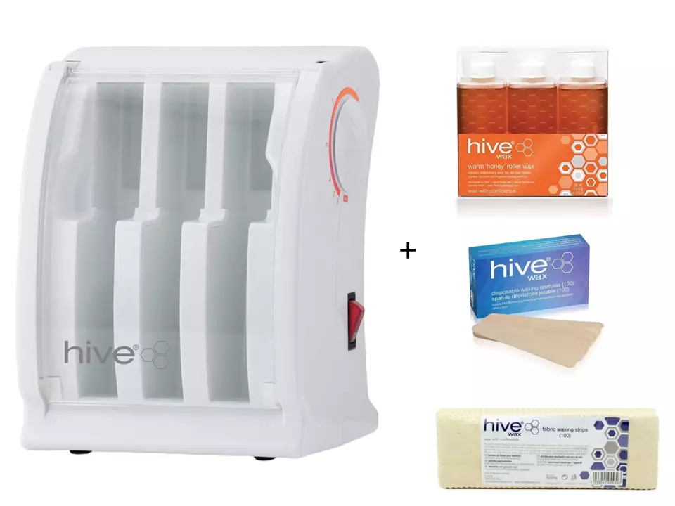 Hive Complete Full Wax Kit Inc Heater Wax Spatula & Strips Full Waxing Bundle UK - Image 1 of 4