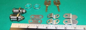 2 x Medeco 7/8" long cam locks w/ 2 keys & extra mounting hardware - for 1 price - Picture 1 of 9