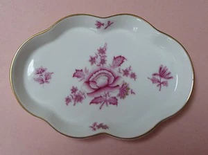 HEREND China NIANG NANKING BOUQUET Raspberry PEONY Porcelain BUTTER DESSERT TRAY - Picture 1 of 4
