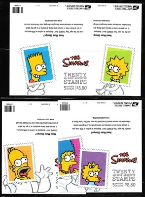 Sc# 4403b ALL 4 Varieties Simpsons Convertible Booklets of 20--Flawless! MNH - Image 1 of 2