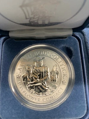 2020 MAYFLOWER 400th ANNIVERSARY SILVER “REVERSE PROOF ” US MINT MEDAL/ GEM 💎! - Image 1 of 4