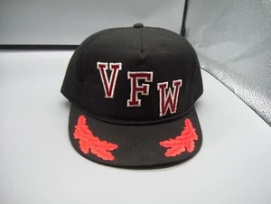 Vintage VFW Black With Red Scrambled Eggs Snapback Baseball Hat Foam Inside Rare - Picture 1 of 8