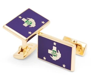 Lambda Chi Alpha Custom-Made Gold-Plated Flag Cuff Links- New!! - Picture 1 of 3