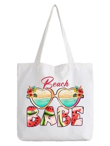 Beach Babe Tote Bag Holiday Sun Sea Sand Vacation Towel Bag Funny Gift - Picture 1 of 1