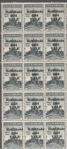 Venezuela: 1944; Scott C198 in block of 15, surcharged in black, MNH EBV017 - Picture 1 of 2