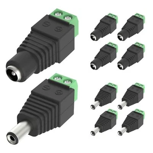VCE Lot de 10 5.5 mm 2.1 mm DC Connecteur d'alimentation Mâle et Femelle de 1... - Photo 1 sur 7