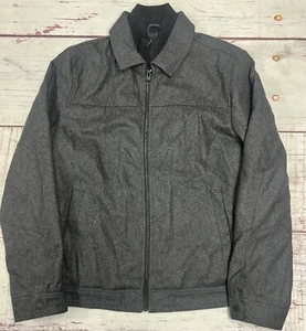 GUESS Military Blended Wool Quilted Lined With Bib Jacket Charcoal Mens L **EUC* - Picture 1 of 10