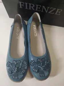 Mocassino Firenze pelle donna US 6 slip on blu taglia EU 36 ballerine - Foto 1 di 8