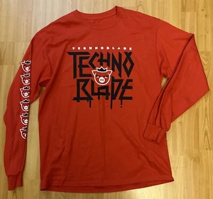 Technoblade Techno Pig Large T Shirt Long Sleeve Black Gamer Gaming Graphic - Picture 1 of 8