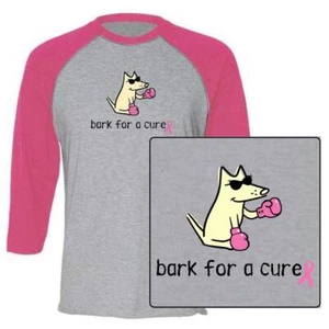 Teddy the Dog Bark for a Cure T-Shirt Unisex Baseball Tee Brustkrebs limitierte Ausgabe - Bild 1 von 5