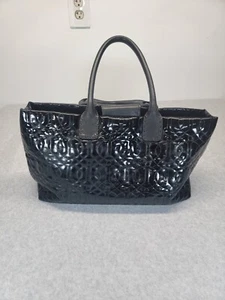 Borsa a tracolla DONALD J. PLINER Designer in pelle verniciata nera goffrata - Foto 1 di 11