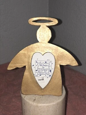 Folk Art Pewter Frame By Ruth Reynolds, Gold Angel, Ashleigh Manor - Image 1 of 4