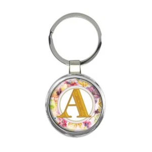Gift Keychain : Monogram Letter A Name Initial Alphabet ABC - Picture 1 of 1