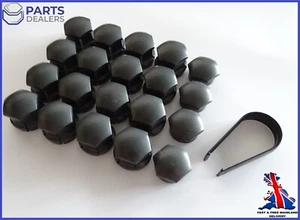 GENUINE VOLVO XC90 XC60 XC40 19mm WHEEL NUT BOLT COVERS CAPS DARK GREY 31660919 - Picture 1 of 12