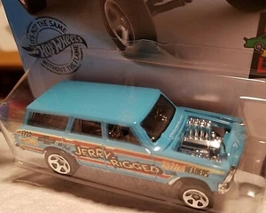 Hot Wheels 2019 HW Race Day Jerry-Rigged '64 NOVA Wagon Gasser Blue Race Car Toy - Picture 1 of 12