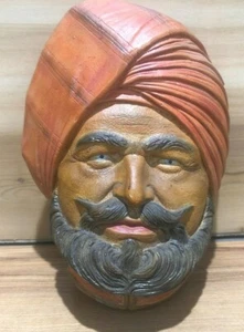 Testa di gesso Sikh vintage - Foto 1 di 2