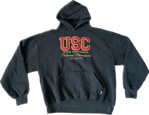 USC Trojans 2004 National Champions Medium Embroidered Black Hoodie Sweatshirt Cover