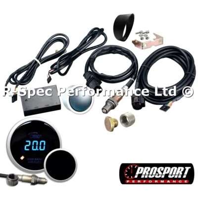 PROSPORT GAUGES Prosport 52mm Digital Wideband AFR Air Fuel Ratio Gauge Kit With LSU 4.9 Sensor