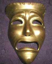 VINTAGE TRAGEDY FACE SOLID BRASS THEATRICAL