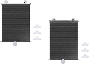 Retractable Window Shades 2 Pcs Blackout Blinds with, 49.21" L×19.68" W - Picture 1 of 22