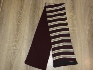 Warm burgundy scarf winter striped scarf fleece inside warm scarf - Imagen 1 de 14