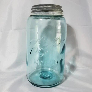 Anfang 1900-1910 Ball Mason blau Quart Glas - Bild 1 von 3