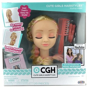 CGH Cute Girls Hairstyles Styling Head Blonde Pink Streaks Hair Doll McKnight - Picture 1 of 10