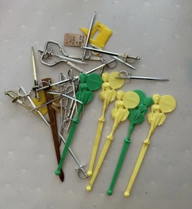 Vintage Assorted Drink Swizzle Sticks Cocktail Picks Lot Harrahs Vegas Reno 1960 - Picture 1 of 6