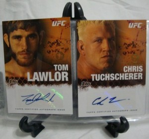 Tom Lawlor Chris Tuchscherer UFC Topps 2010 Autograph Cards FA-TL FA-CT