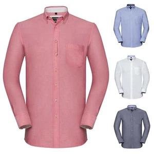 Camisa de hombre manga larga Oxford talla grande algodón orgánico fácil de cuidar moda S- 4XL - Imagen 1 de 15