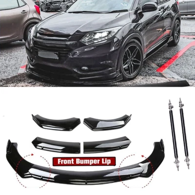 Front Bumper Lip Spoiler Splitter Glossy Black For Honda HRV HR-V Body Kit Foto 1 de 4