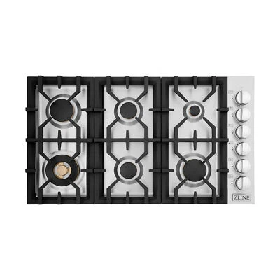 Cooktop dropin ZLINE 36" com 6 queimadores de latão a gás RC-BR-36 - Imagem 1 de 4