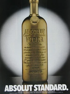 Absolut Gold Standards Vodka Vintage 1989 Original Print Ad 8.5 x 11" - Picture 1 of 5