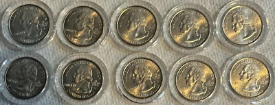 2007 P D State Quarter Set US Mint in individual coin capsules BU Satin Finish - Image 1 of 2