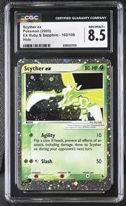 CGC 8.5 Scyther ex 102/109 Holo EX Ruby & Sapphire Pokémon Card - Picture 1 of 2