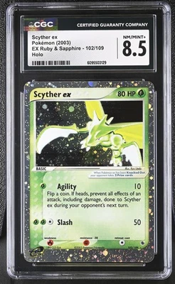 CGC 8.5 Scyther ex 102/109 Holo EX Ruby & Sapphire Pokémon Card - Image 1 of 2