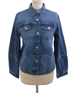 White Stuff Women's Denim Jacket Indigo Long Balloon Sleeve Pocket Flaps New F1 - Picture 1 of 15