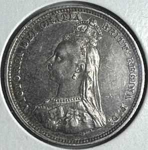 1888 Gran Bretagna Sixpence - Alta qualità - Argento - Regina Vittoria - Data migliore - Foto 1 di 3