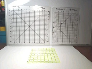 Bundle Of 3 June Taylor Quarter Cut Shape Cut Omni Grip Ruler Template Slotted - Picture 1 of 17