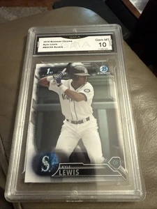 2016 Bowman Chrome Draft Refractor Kyle Lewis Rookie 1st Bowman Gem Mint 10 - Bild 1 von 2