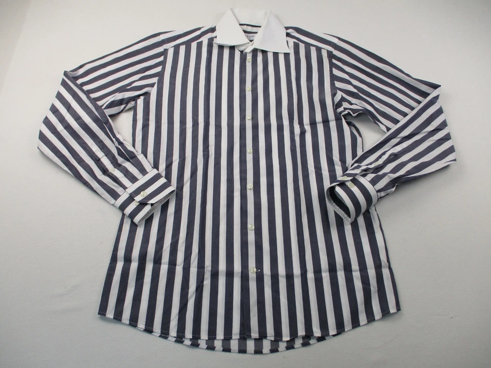 Eton Dress Shirt Mens Size 16 41 Black Stripes Long Sleeve Formal Slim Fit - Image 1 of 4