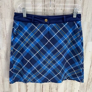 Lady Hagen Womens size 4 navy Plaid Golf Tennis Skort Pockets hydro dri - Picture 1 of 7