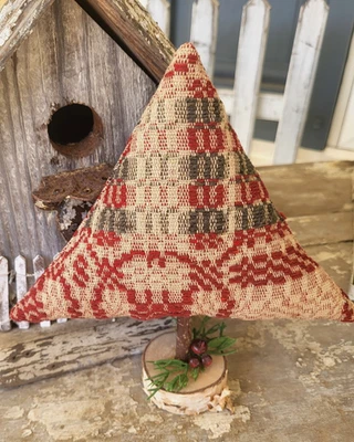 Primitive Repro Coverlet Tree Handmade Christmas Winter Farmhouse - Image 1 of 4