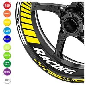 GP04 Gloss Yellow Decal Wheel Stickers For Ninja ZX-14R 16 17 18 19 20 -MC - Picture 1 of 10