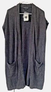 Barefoot Dreams NWT CozyChic Ultra Lite Sleeveless Long Cardigan Cardi Gray Sz S - Picture 1 of 8