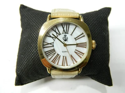 PREMIERE DESIGNS elegante tom dourado numeral romano mostrador esfregão relógio de pulso/relógio de pulso - Imagem 1 de 4