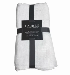 Servilletas de tela Ralph Lauren blancas Holland blancas (6) 20" X 20" 100 % poliéster NUEVAS - Imagen 1 de 4