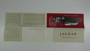 The Jaguar Range Of Models For 1955-56 Fold-Out Sales Brochure #737-4 - Picture 1 of 4