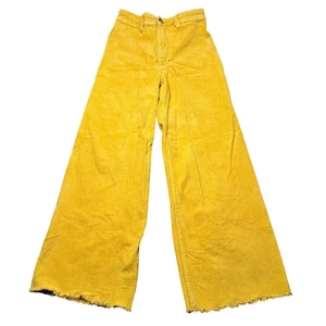 Billabong gelbe Cordhose weites Bein Cropped Damen Größe 24 Festival Boho - Bild 1 von 8